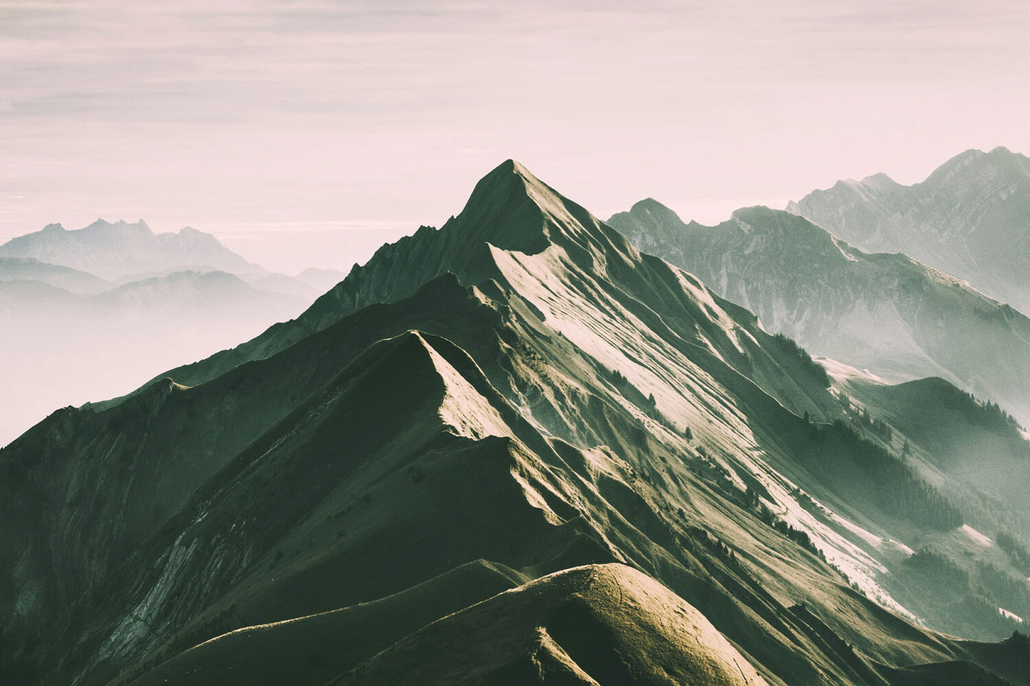 Dry mountain tops washed out image